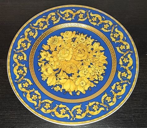 Rosenthal VERSACE Floralia Blue Plate / Wall Gripper 18.2 Cm 